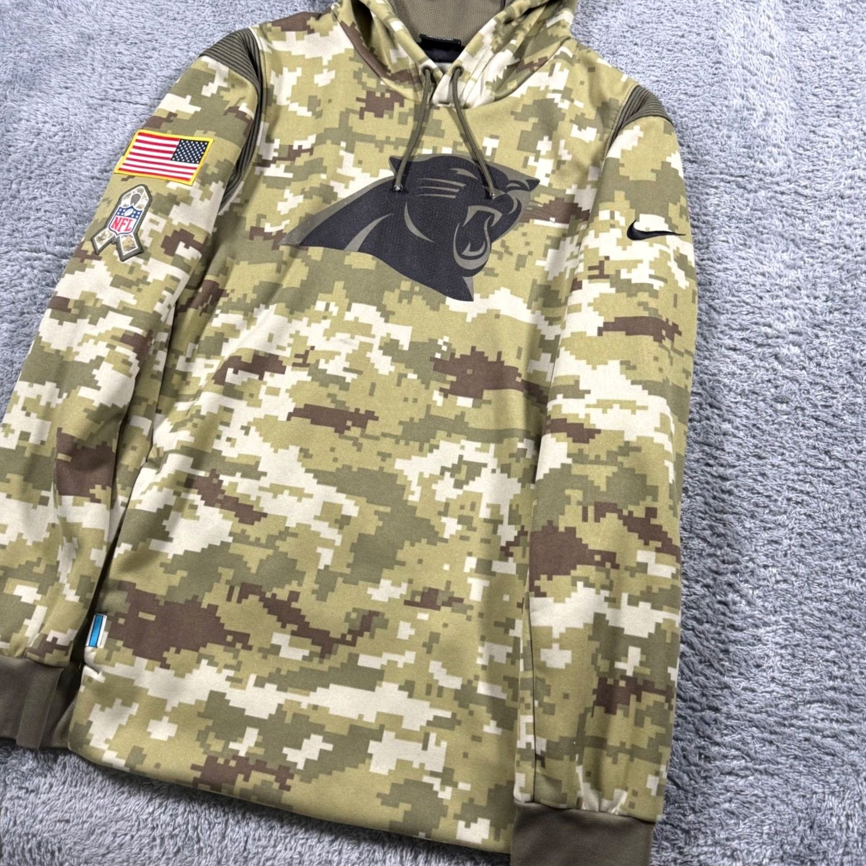 Nike Nike Carolina Panthers NFL Salute to Service Digital Camo On Field Hoodie M Mens Camouflage Football Urban Athleisure Size US M / EU 48-50 / 2 - 3 Thumbnail