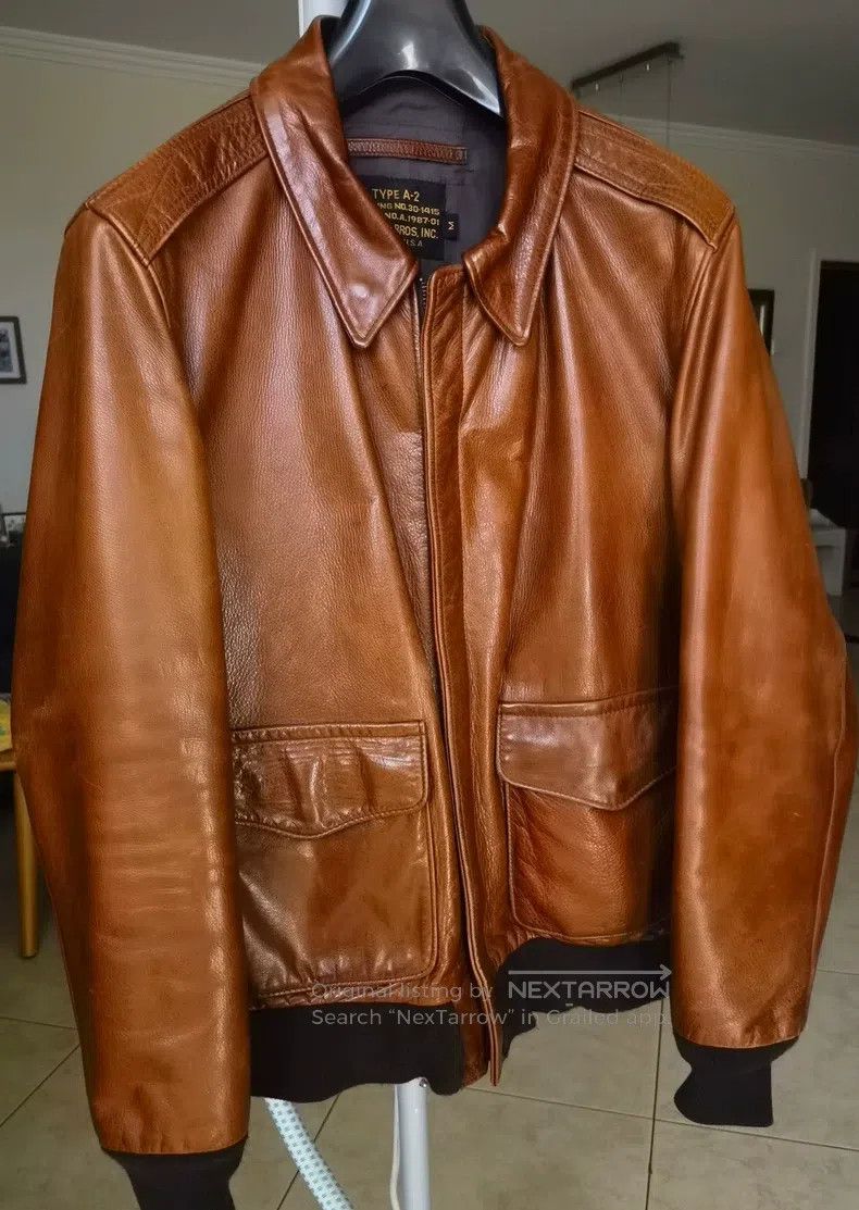 Schott Schott Wax calfskin limited slim fit A2 fighter flight jac Size US M / EU 48-50 / 2 - 1 Thumbnail