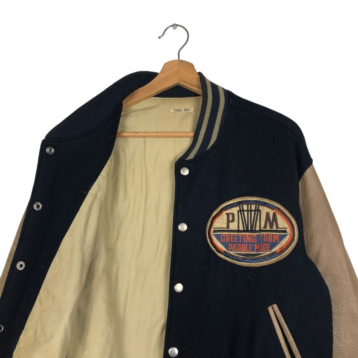 Japanese Brand 🔥VINTAGE JUMPER VARSITY LEATHER JACKET PAROLE MODE BIG LOGO Size US M / EU 48-50 / 2 - 14 Thumbnail