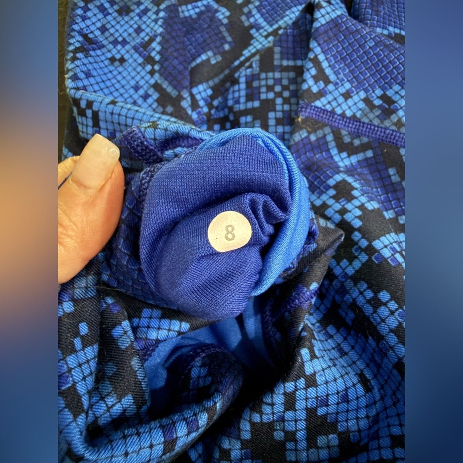 Lululemon Lululemon Wunder leggings Snake Pipe Dream Blue Sapphire 8 Size 30" / US 8 / IT 44 - 5 Thumbnail