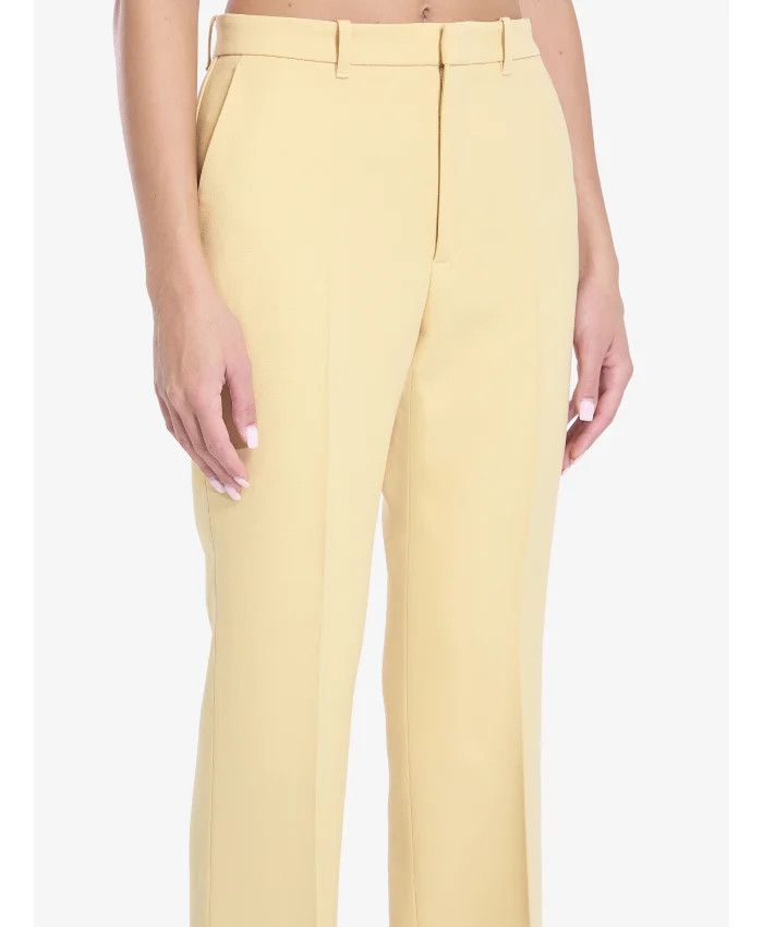 Gucci o1la5ras0526 Light Wool Crêpe Pants in Yellow Size 27" / US 4 / IT 40 - 5 Thumbnail