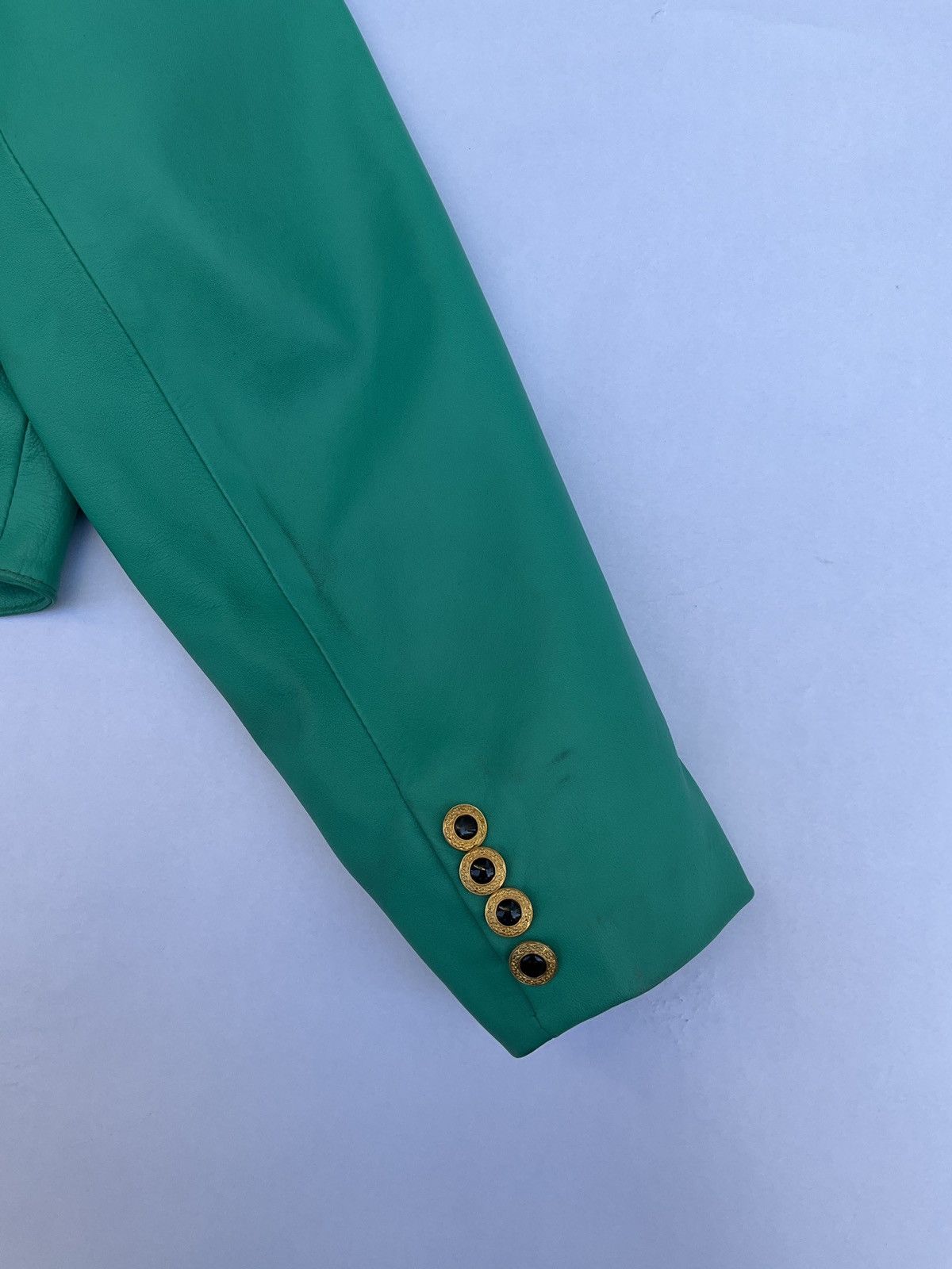 Vintage 80’s Vintage green leather jacket Size M / US 6-8 / IT 42-44 - 7 Thumbnail