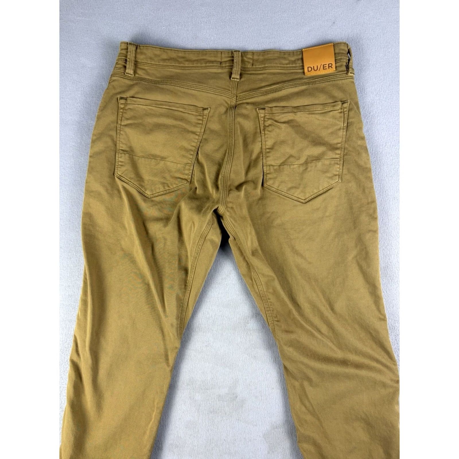 DUER Duer Pants Mens 36x28 Brown Relaxed Taper Anti-Bact Chino Lyocell Tapered Button Inseam 28in Size US 36 / EU 52 - 5 Thumbnail
