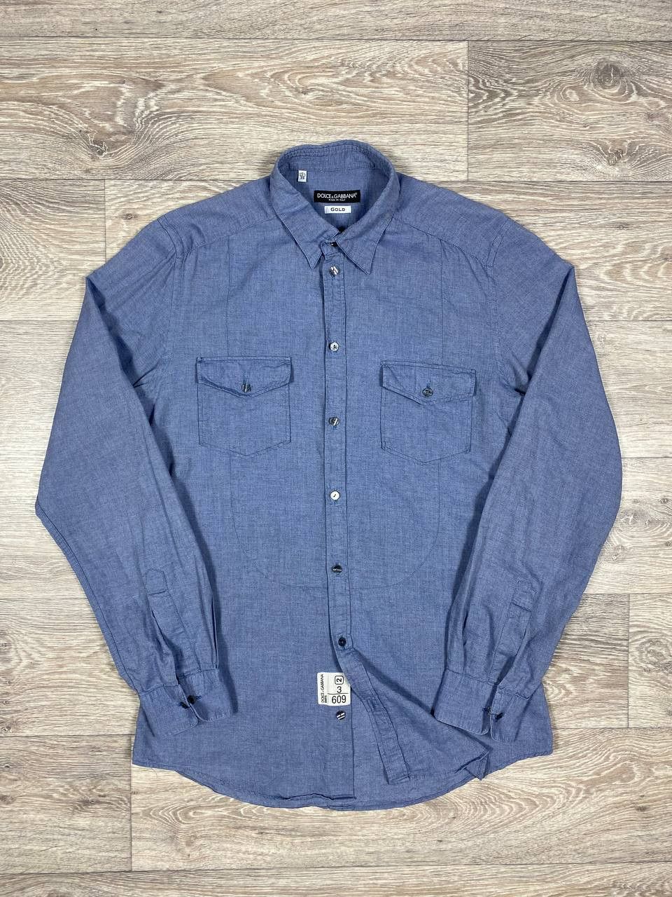 Dolce & Gabbana Dolce&Gabbana Stretch Denim Shirt M 15/39 Slim Fit Size US S / EU 44-46 / 1 - 1 Thumbnail