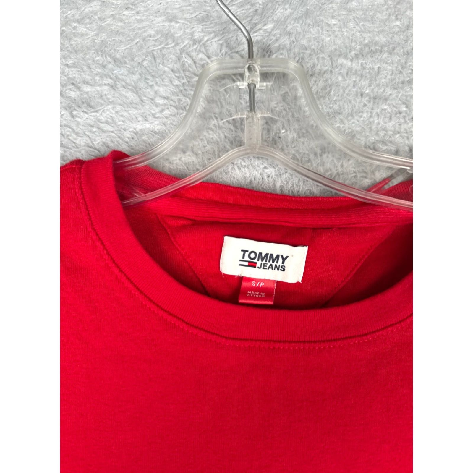 Tommy Hilfiger Tommy Hilfiger Shirt Women Red Short Sleeve Crew Neck 100% Cotton Smal Jeans Size S / US 4 / IT 40 - 7 Thumbnail