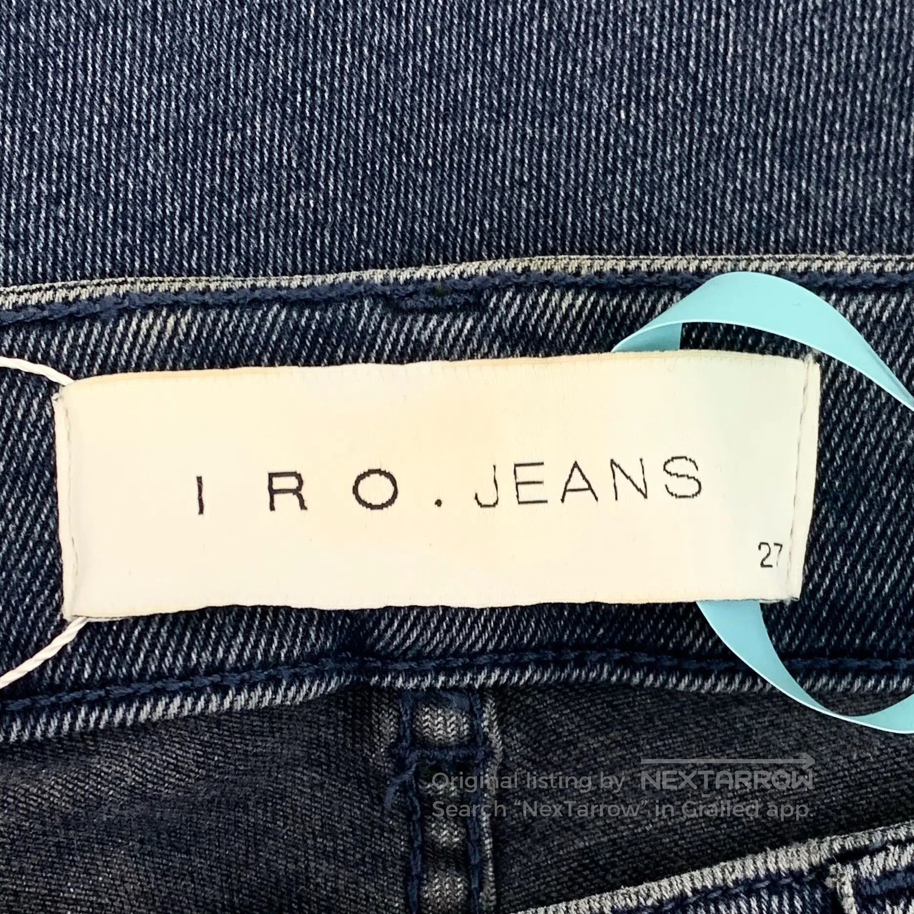 Iro IRO Dark blue denim casual long pants with fringes| Size US 27 - 7 Thumbnail