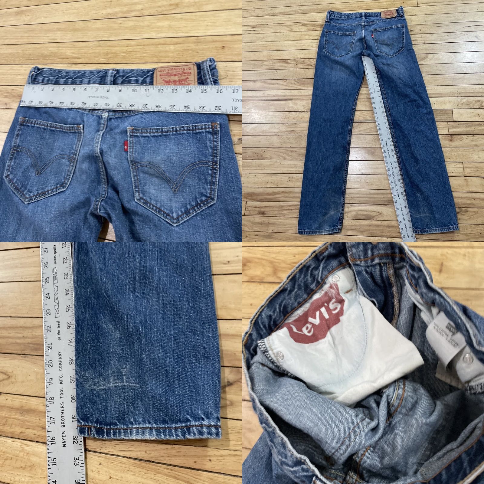 Levi's VINTAGE Levi's Jeans Mens 32x30 521 Slim Taper Blue Work Wear Grunge Denim 32 Mens Jeans Size US 32 / EU 48 - 8 Thumbnail