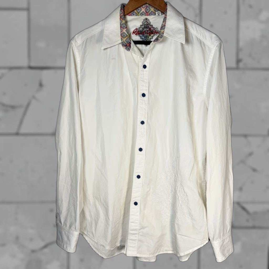 Robert Graham ROBERT GRAHAM Long Sleeve Button Down Shirt Adult Medium White Mens Size US M / EU 48-50 / 2 - 1 Thumbnail