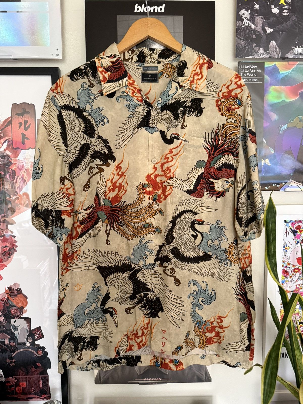 Maharishi Peace Cranes Camp Collar Shirt Size US M / EU 48-50 / 2 - 3 Thumbnail
