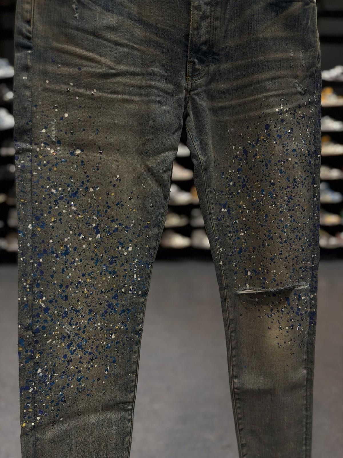 Amiri Size 32 Amiri Blue Crystal Painter Jeans 100% Authentic NEW Size US 32 / EU 48 - 4 Thumbnail