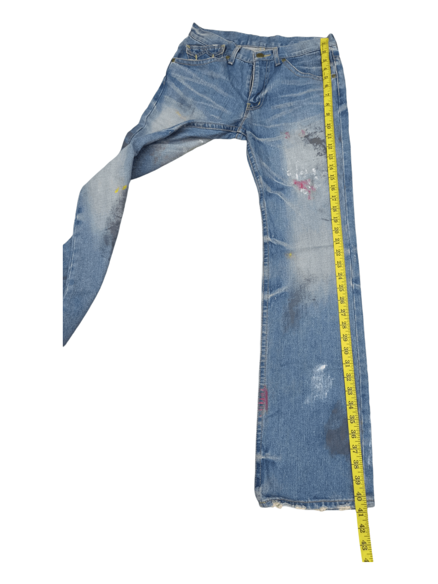 Japanese Brand Rattle Trap Paint Skin Mud Max Minimalist Flare Denim Size US 28 / EU 44 - 20 Thumbnail