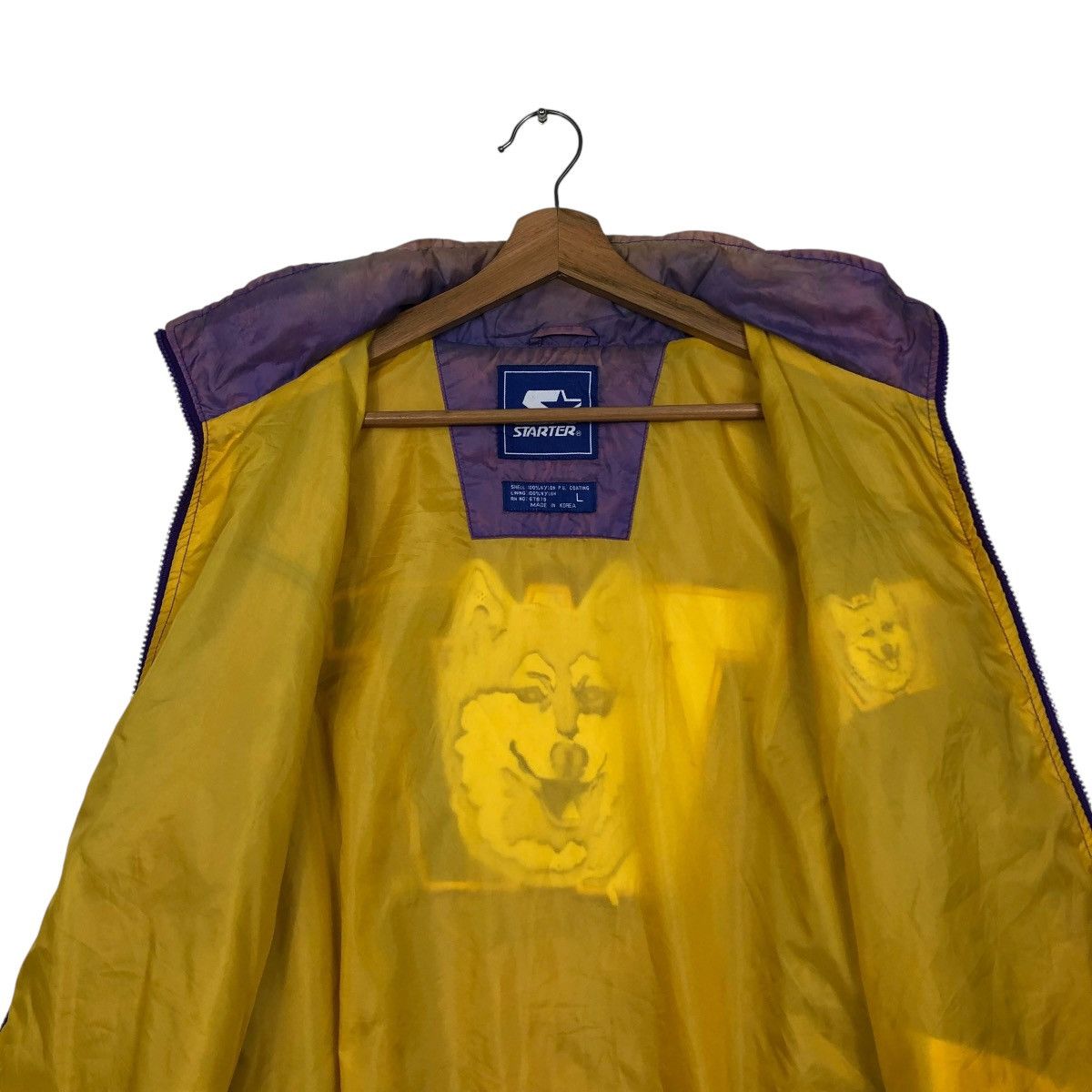 Starter 🔥VINTAGE BOMBER JACKET STARTER WASHINGTON HUSKIES SUN FADED Size US L / EU 52-54 / 3 - 16 Thumbnail