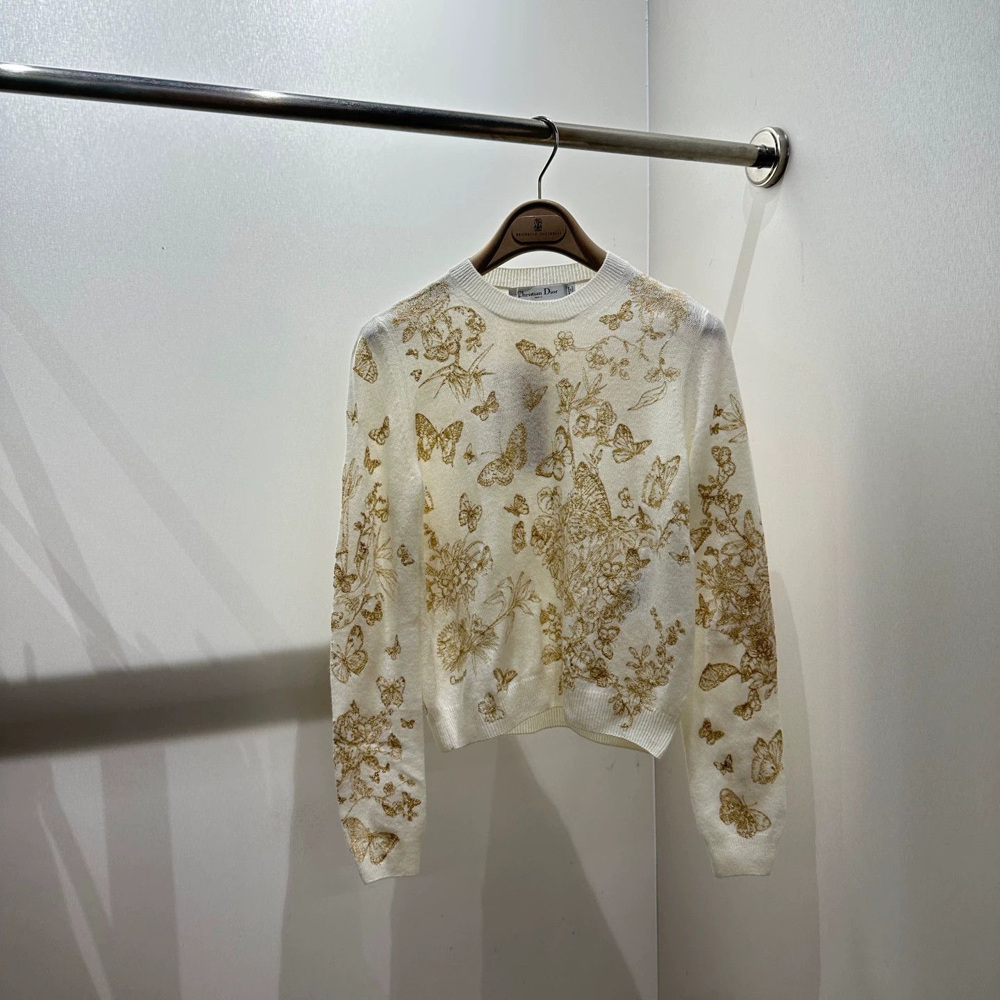 Christian Dior Monsieur Christian Dior mar563 Embroidered Butterfly Gold Wool 34 Size XS / US 0-2 / IT 36-38 - 1 Thumbnail