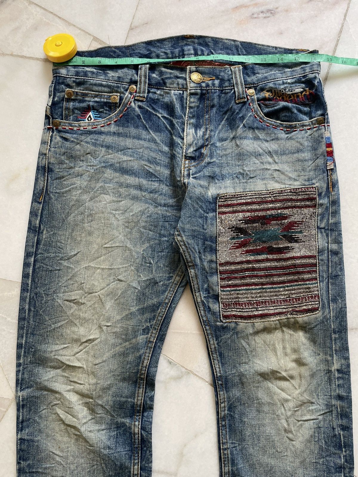 If Six Was Nine Vintage Geronimo Navajo Style Jeans Size US 32 / EU 48 - 3 Thumbnail