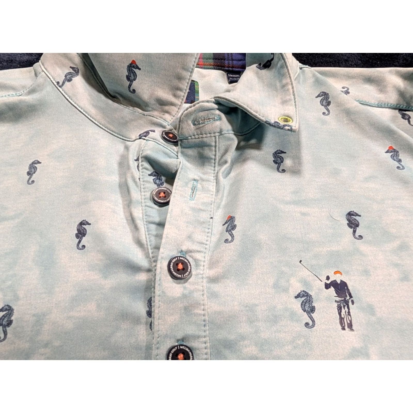 Vintage William Murray Polo Shirt Ocean Seahorses AOP Performance Golf Green Men's M Polo Shirt Ocean Seahorses AOP Golf Green Men's M Size US M / EU 48-50 / 2 - 4 Thumbnail