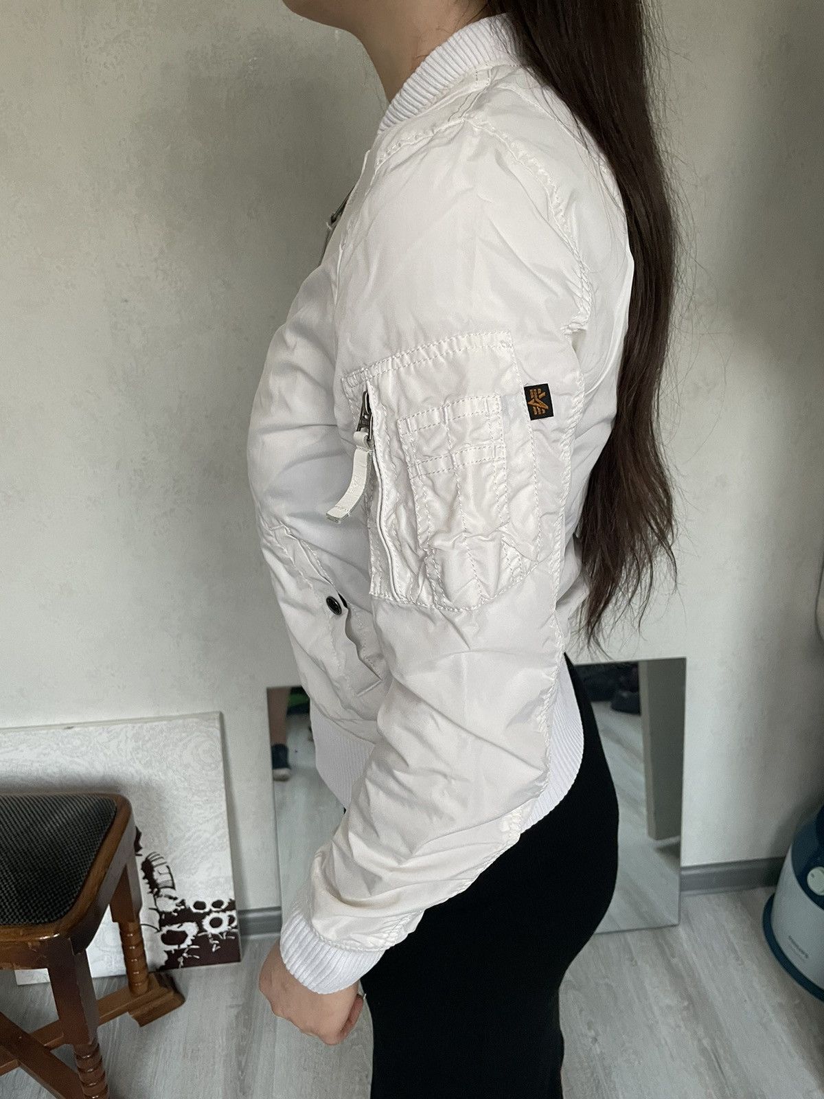 Alpha Industries × Vintage Alpha Industries Bomber MA-1 Flyers Jacket Women's White Size S / US 4 / IT 40 - 3 Thumbnail