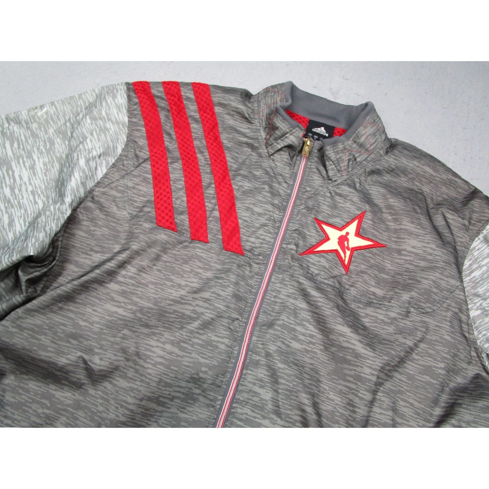 Adidas **Adidas Men's Full Zip Windbreaker NBA All Star Mens Extra Large Gray** User: **Adidas Men's Extra Large Full Zip Windbreaker Gray NBA All Star** Size US XL / EU 56 / 4 - 2 Thumbnail