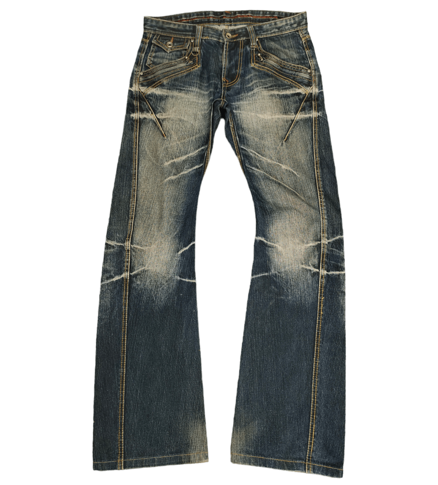 If Six Was Nine Flare Jeans Nicole Distress Faded Bootcut Y2k ...