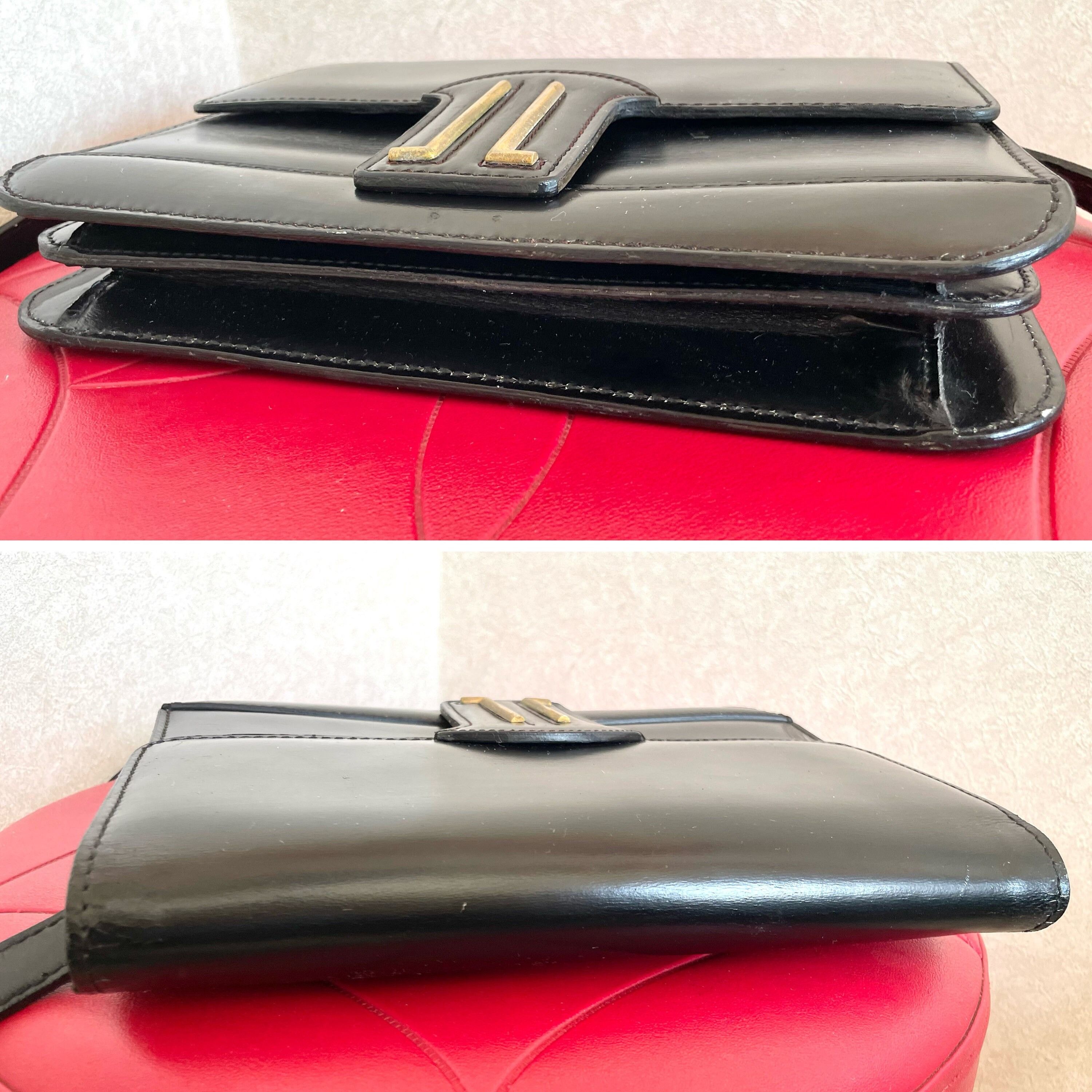 Lanvin Vintage Lanvin black leather shoulder bag with logo motif Size ONE SIZE - 5 Thumbnail