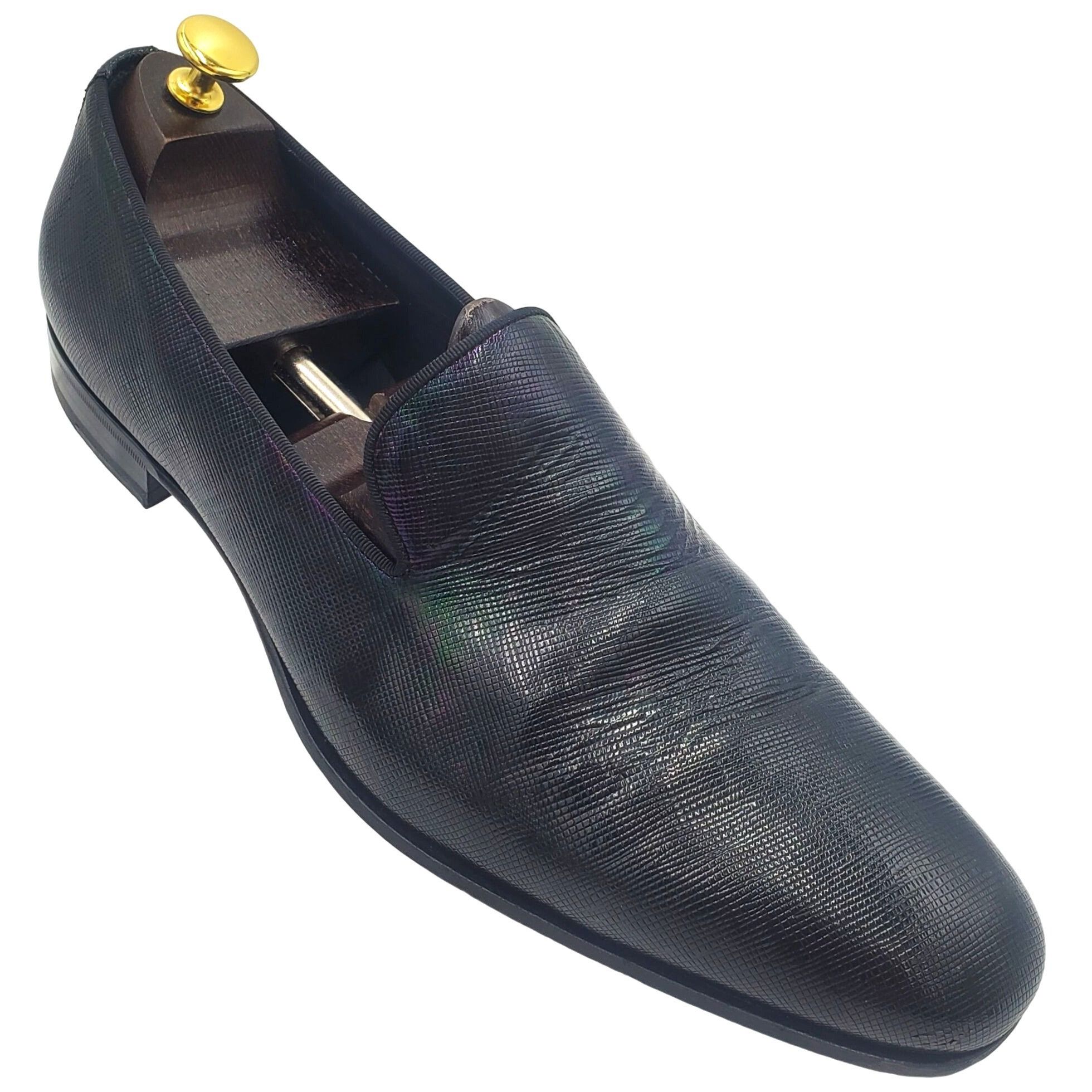 Mezlan Mezlan Cole ll Men's size 14 Black Iridescent Leather loafer Size US 14 / EU 47 - 15 Thumbnail