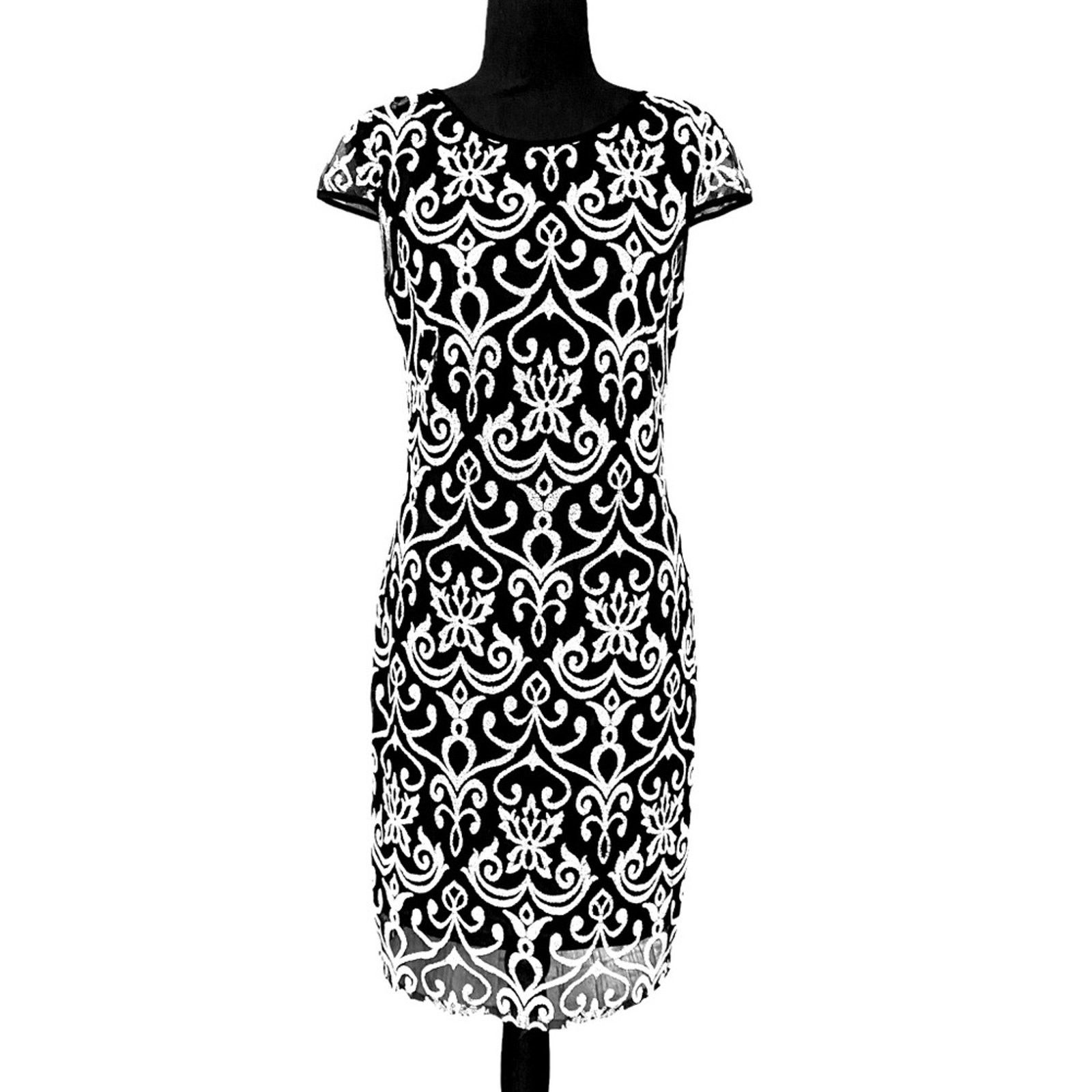 Adrianna Papell HAILEY BY ADRIANNA PAPPELL BEADED DRESS Size S / US 4 / IT 40 - 1 Thumbnail