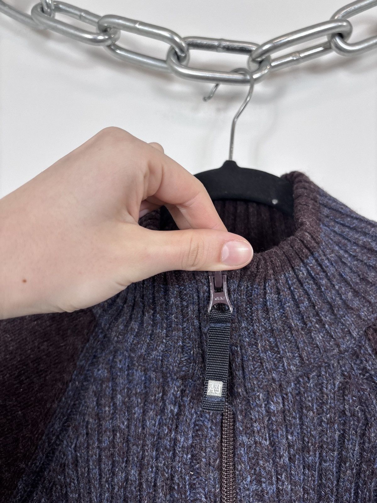 Armani Vintage Armani Jeans Men’s 1/4 Zip Wool Knit Sweater Size US XL / EU 56 / 4 - 4 Thumbnail