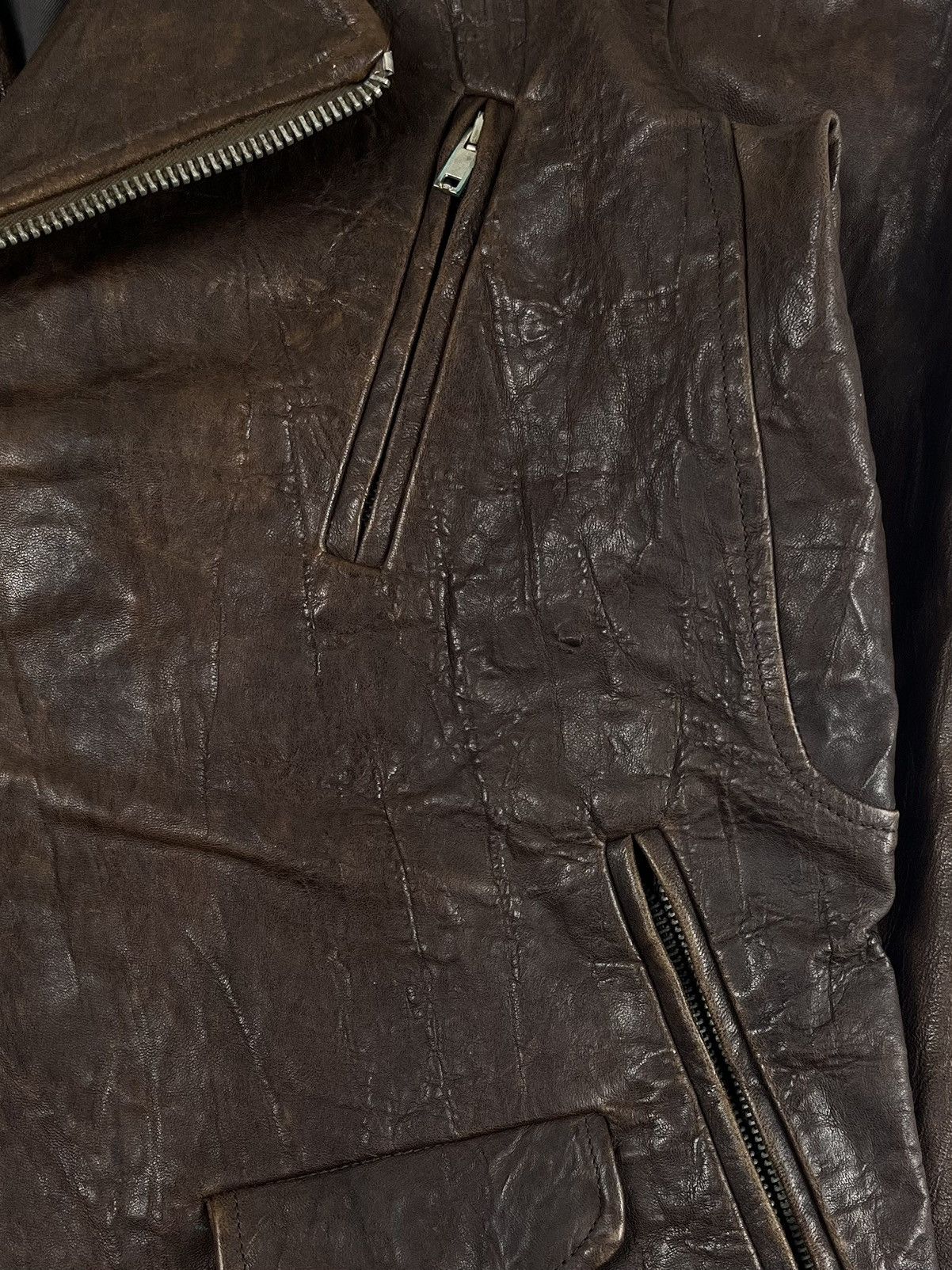 Rick Owens FW09 Rick Owens Crust Hammered Lamb Stooges Leather Jacket Size US XS / EU 42 / 0 - 7 Thumbnail