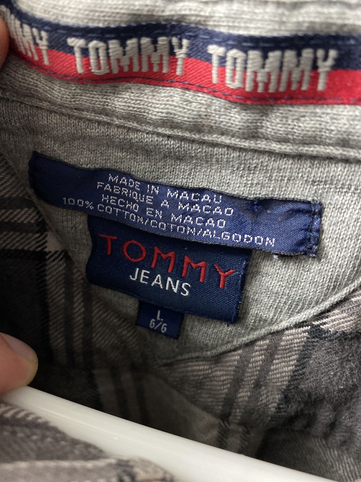 Tommy Hilfiger × Tommy Jeans × Vintage Tommy Jeans Hooded Flannel Size US L / EU 52-54 / 3 - 3 Thumbnail