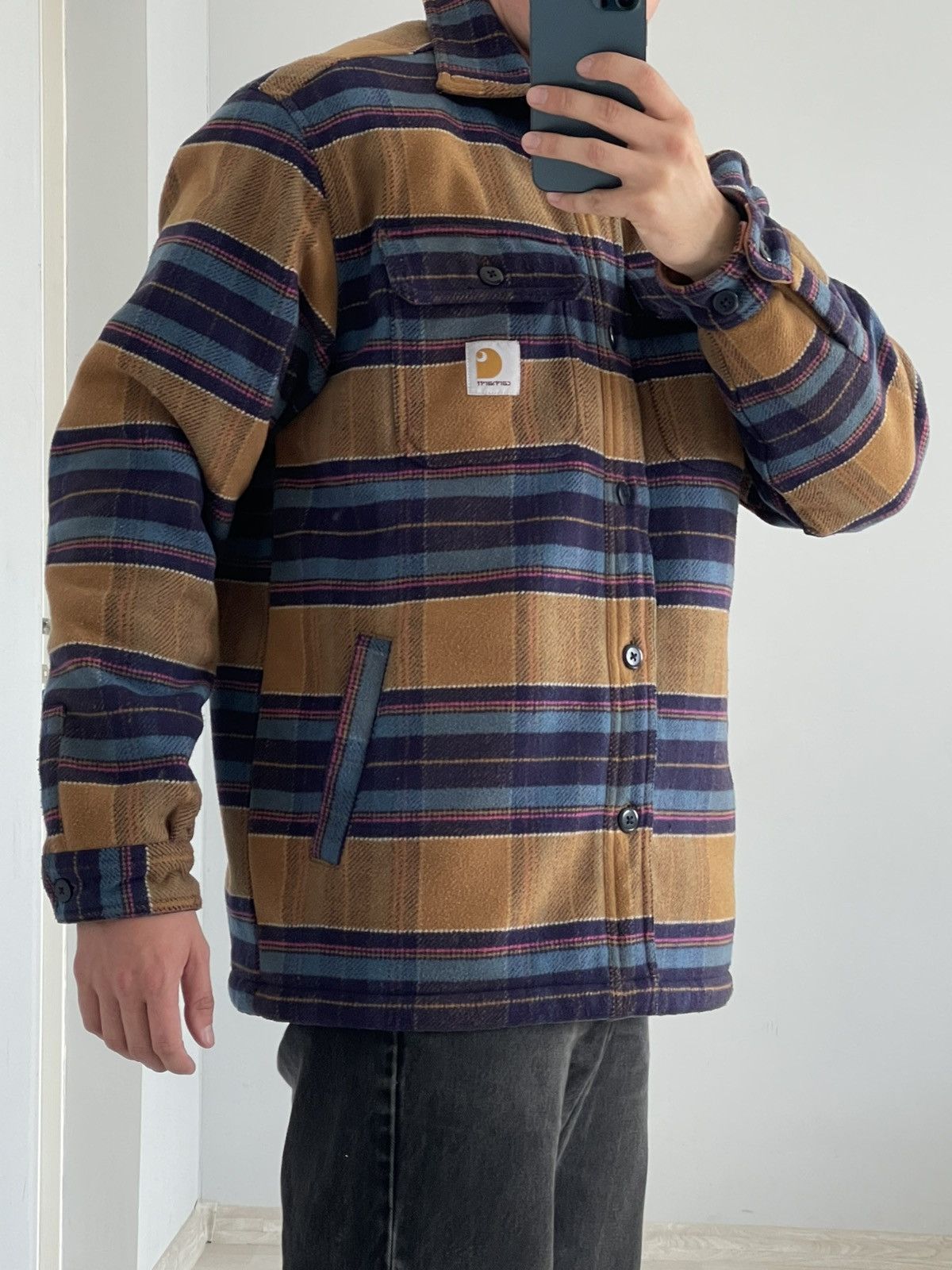 Carhartt Wip Carhartt WIP Flannel Sherpa Lined Daron Shirt Jacket Size US M / EU 48-50 / 2 - 5 Thumbnail