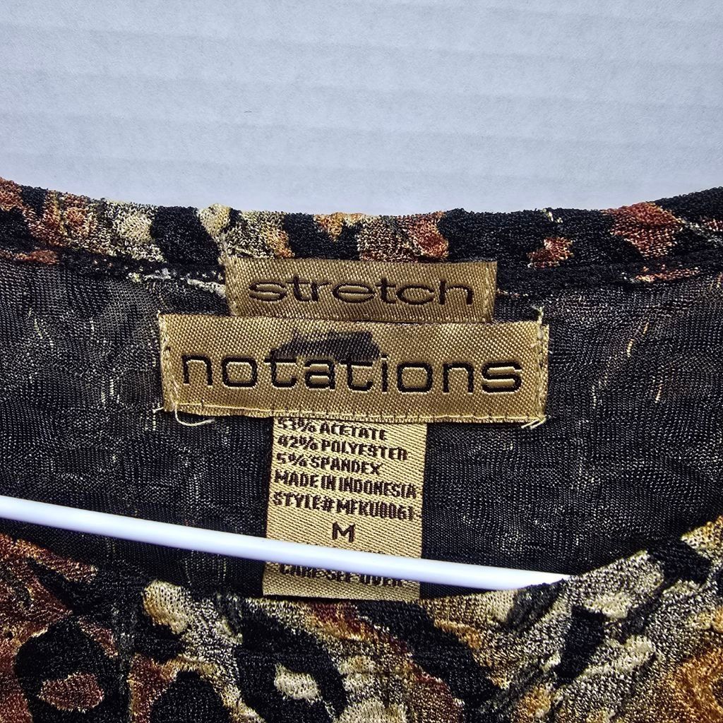 Industry of All Nations Women's Notations Long Sleeve Tee M Brown Black Animal Print Size M / US 6-8 / IT 42-44 - 3 Thumbnail