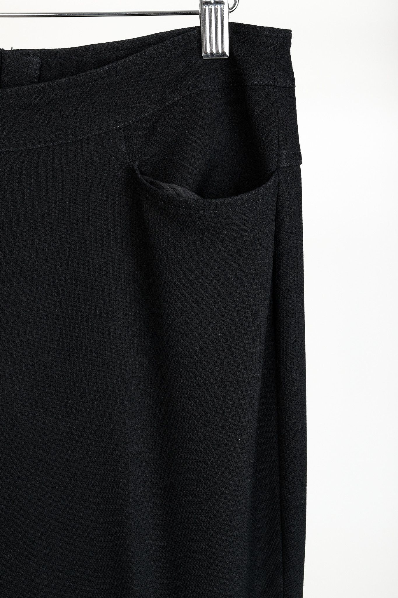 Escada Escada Black Stretch Wool Crepe Trousers Size 32" / US 10 / IT 46 - 7 Thumbnail