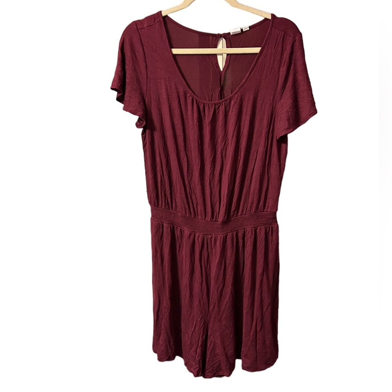 Gap GAP BURGUNDY JERSEY KNIT ROMPER Size 30" / US 8 / IT 44 - 1 Thumbnail