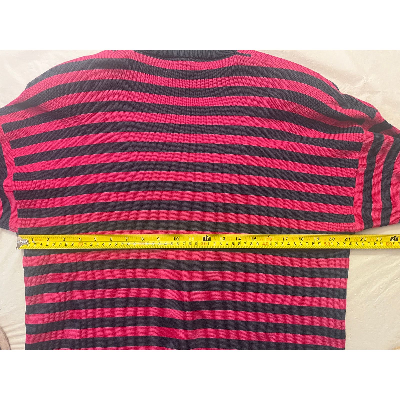 Other St. John Sportswear Navy/Magenta Striped V-Neck Cardigan Size M / US 6-8 / IT 42-44 - 8 Thumbnail