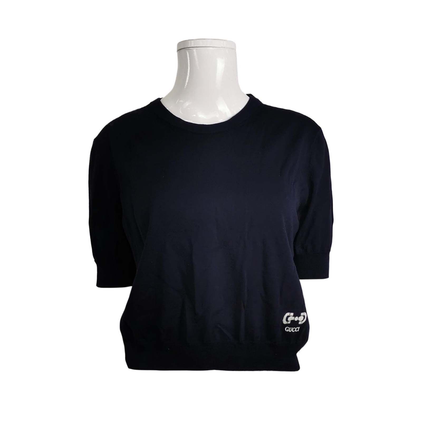 Gucci Gucci Logo Short Sleeve Sweater Size L Size L / US 10 / IT 46 - 1 Thumbnail
