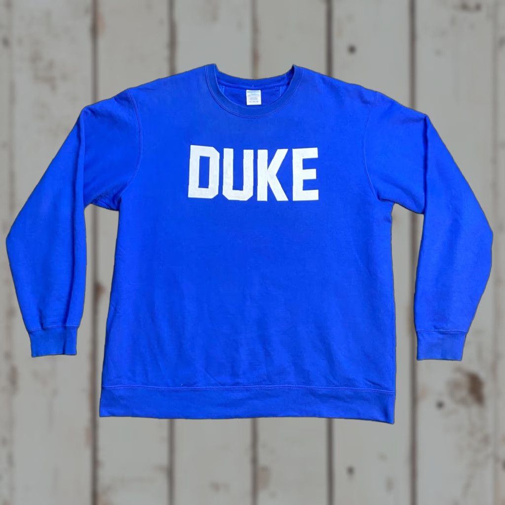Port Authority VINTAGE Duke University Sweatshirt Crew Neck XL Blue Port Authority Unisex Adults 90s College Graphic Print Pullover Knit Cotton Size US XL / EU 56 / 4 - 1 Thumbnail