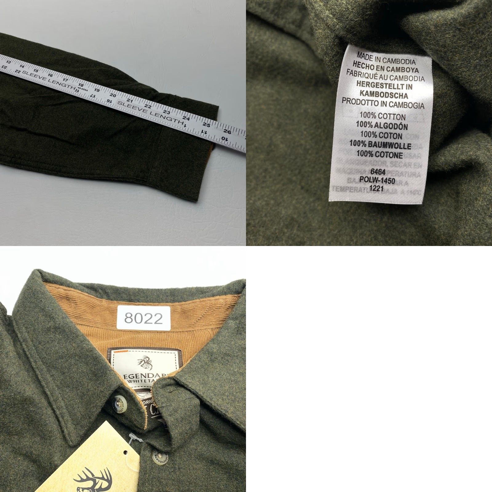 Vintage LEGENDARY WHITETAILS Buck Camp Flannel Chamois Shirt Mens XL Green NWT 8022 Buck Camp Flannel Chamois Shirt Mens XL Green NEW 8022 Size US XL / EU 56 / 4 - 9 Thumbnail