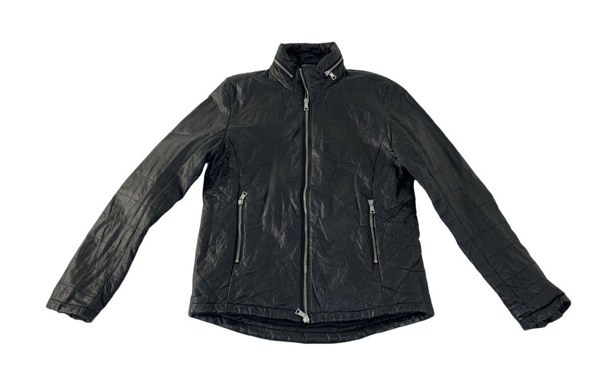 Jackrose Leather Biker Jacket Full Zip Style Quilted Inner