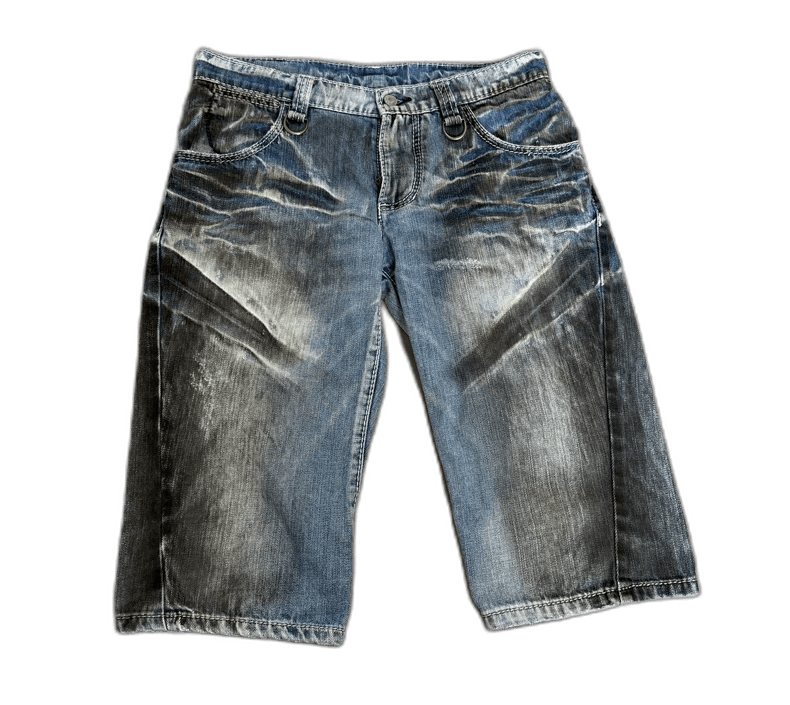 Vintage Buffalo Bobs Denim Shorts with Distressed Look