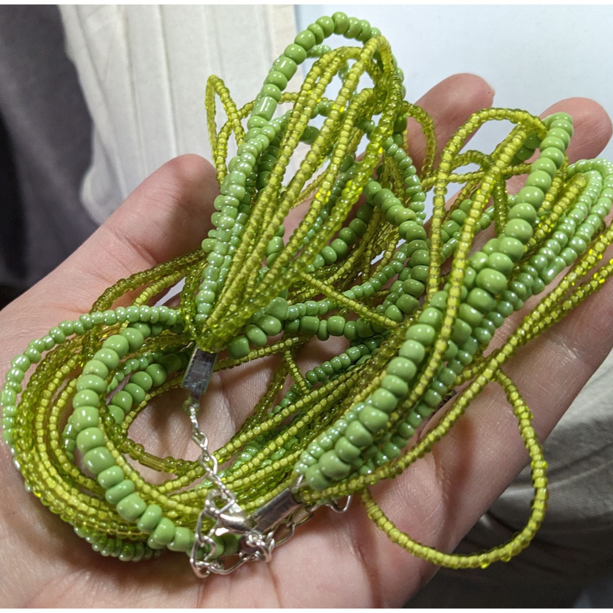 Other Cottagecore Green Glass Multilayer Beaded Necklace Size ONE SIZE - 3 Thumbnail