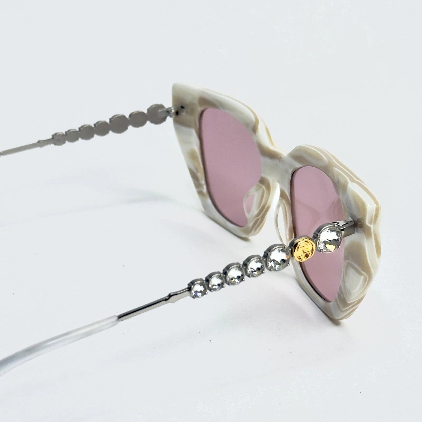 Gucci GUCCI STAR 0641 Silver Pink Crystal Sunglasses GG0641S 004 Size ONE SIZE - 3 Thumbnail