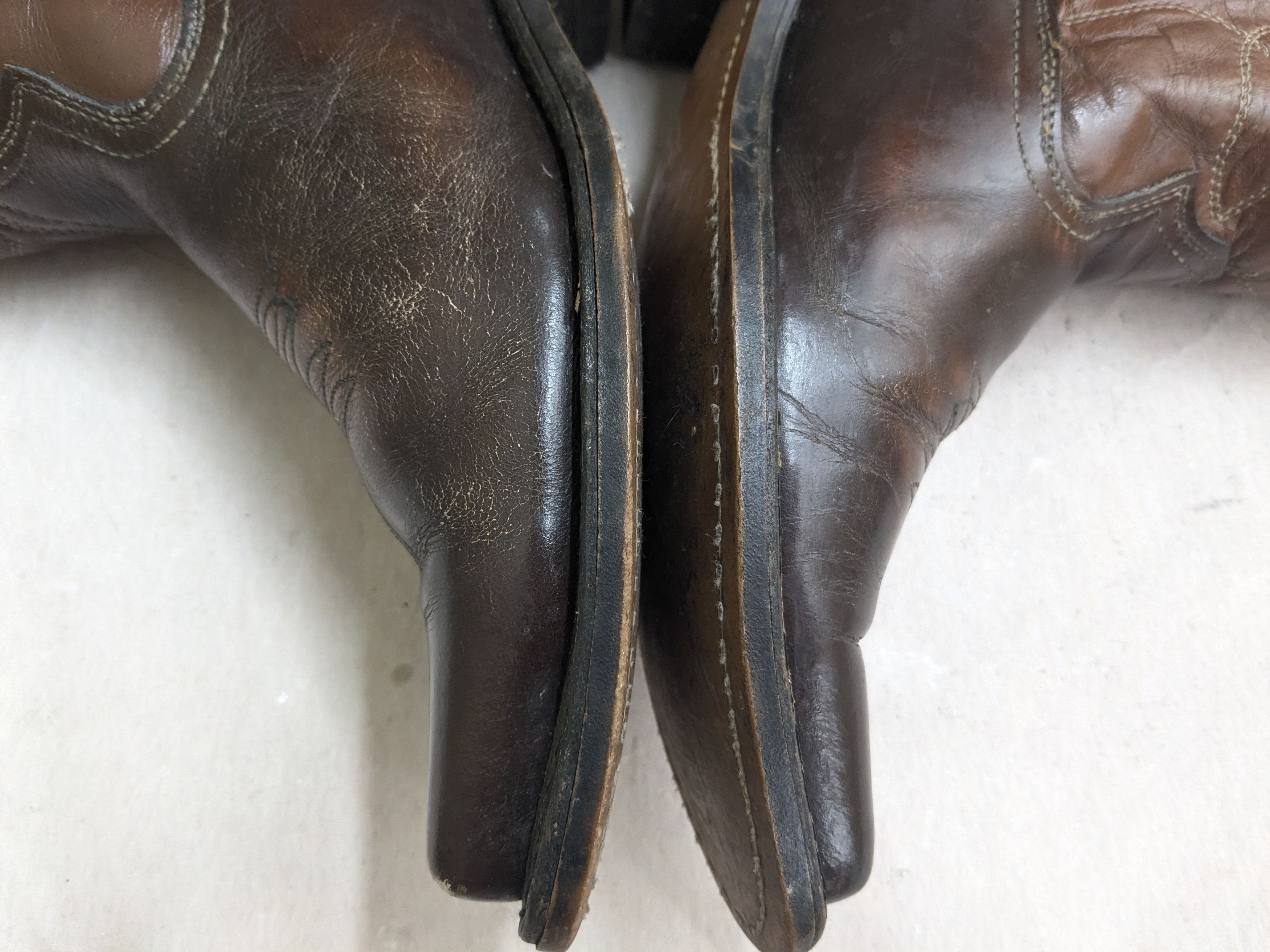 Genuine Leather Texas Cowboy Boots Brown 10.5 E Wide USA Western Size US 10.5 / EU 43-44 - 8 Thumbnail