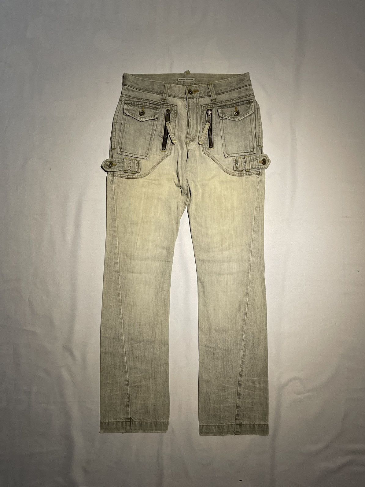 FLARED ! MK MICHEL KLEIN HOMME DISTRESSED DENIM PANT
