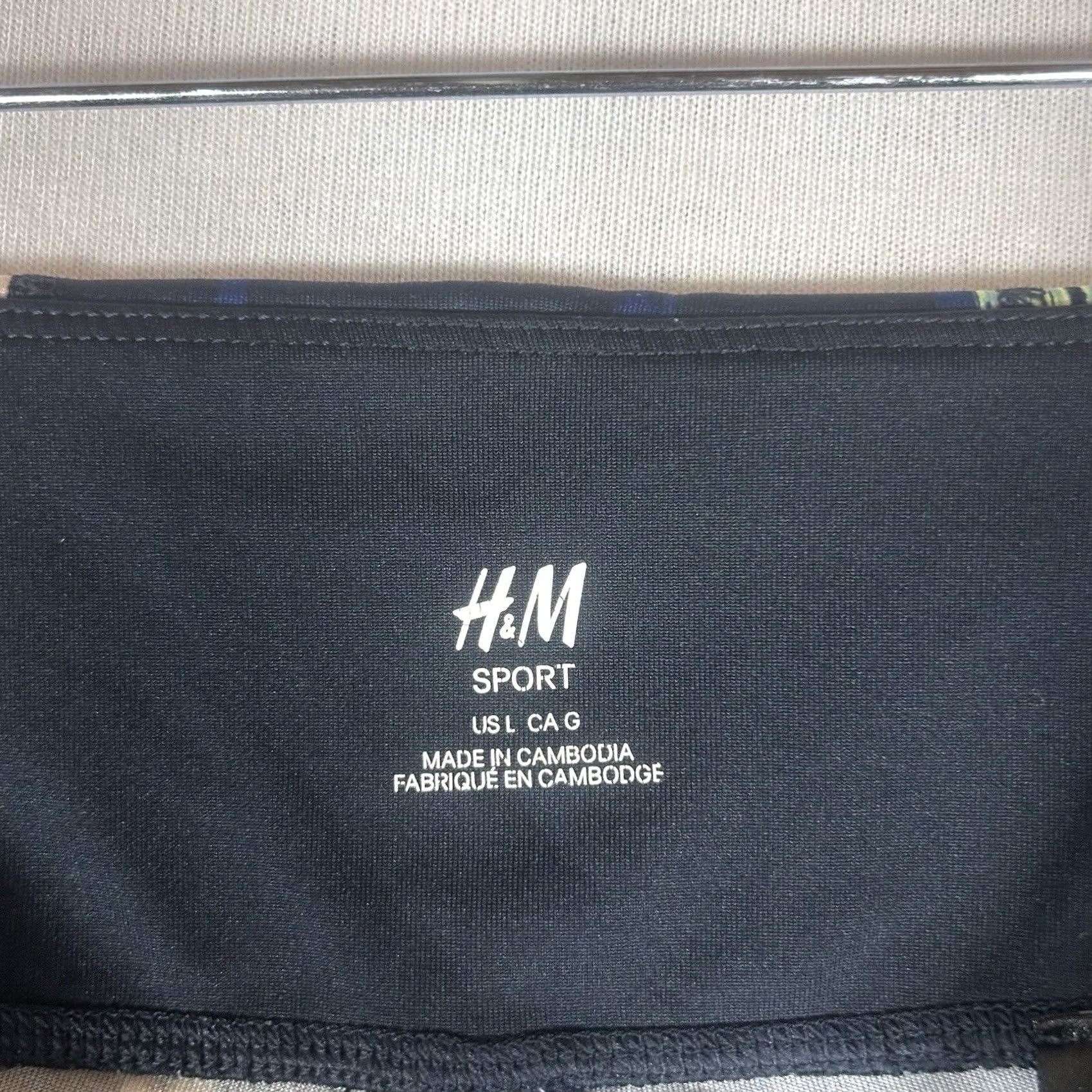 H&M H&M Sport Leggings Women's L Ankle Multicolor Abstract Stretch Gym Run Yoga Fitness Size 36" / US 14 / IT 50 - 2 Thumbnail
