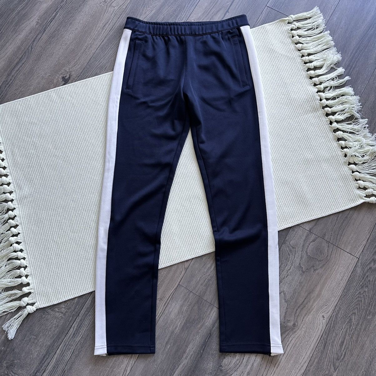 Tory Burch Tory Sport Navy / White Colorblock Track Pants Size 29" - 3 Thumbnail