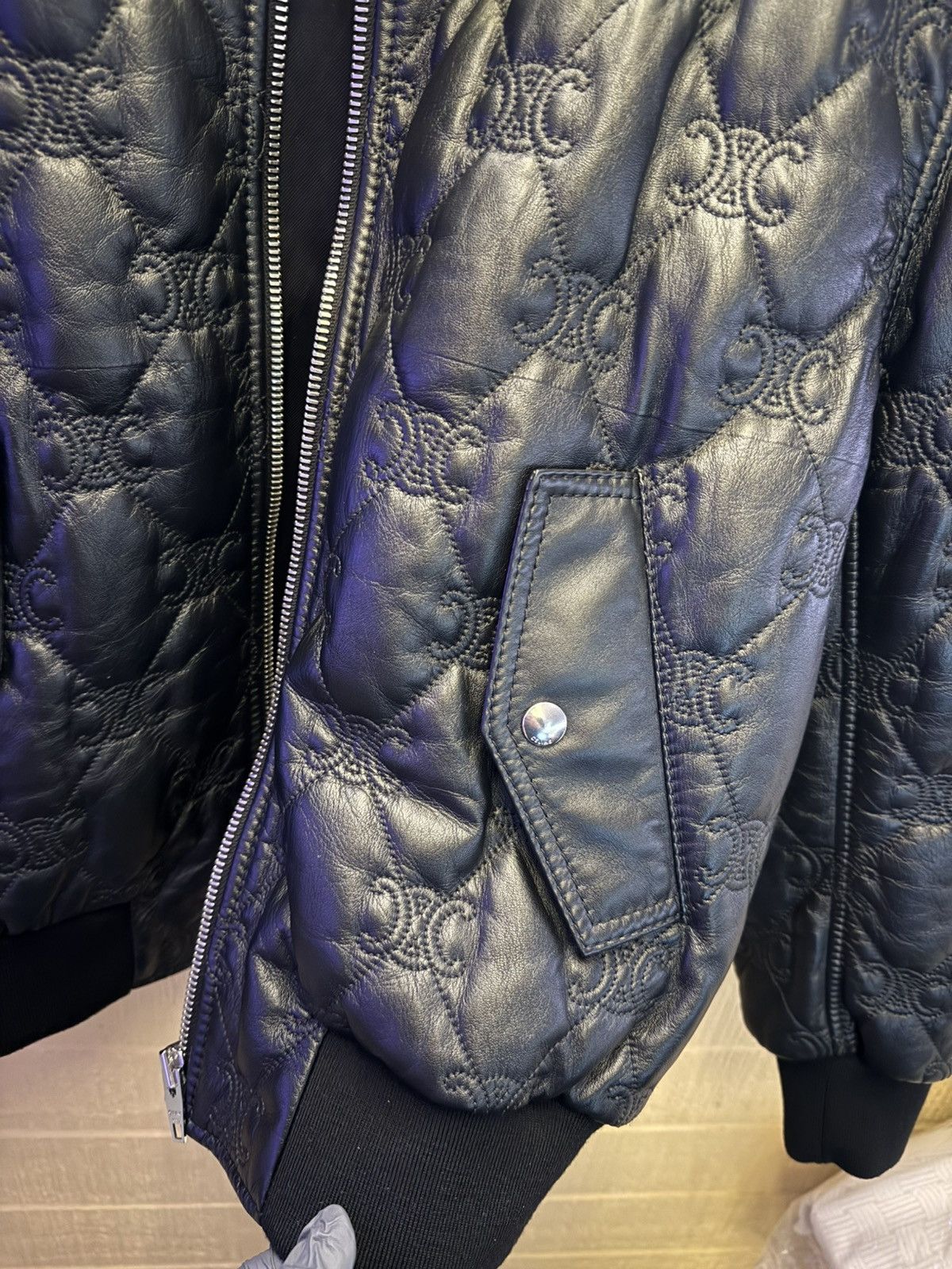 Celine CELINE TRIOMPHE BOMBER JACKET IN SOFT LAMBSKIN Size US S / EU 44-46 / 1 - 5 Thumbnail