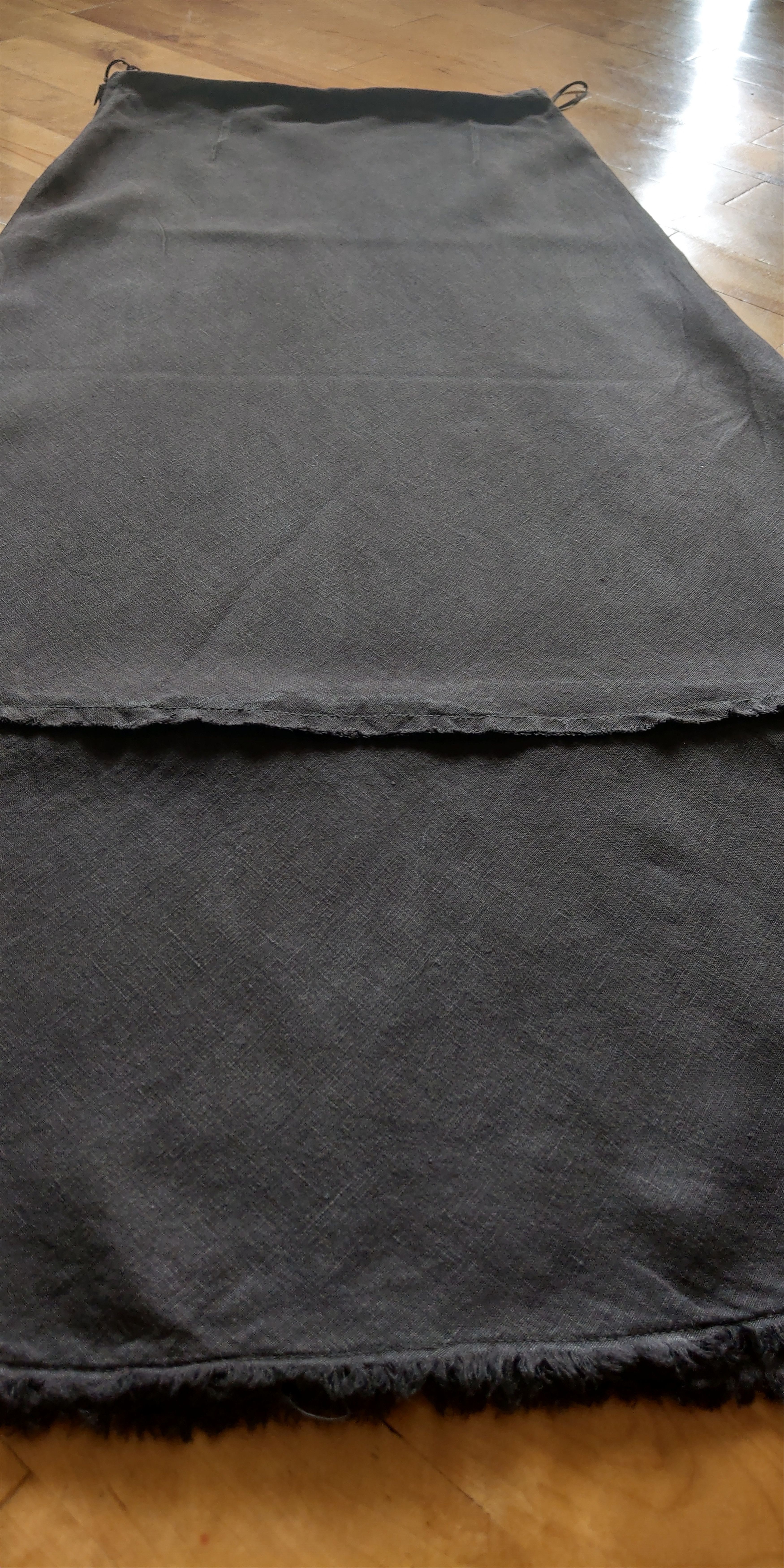 Vintage 100% Linen Skirt Vintage Darkfashion Noir Goth Grunge Witch Size 26" / US 2 / IT 38 - 7 Thumbnail