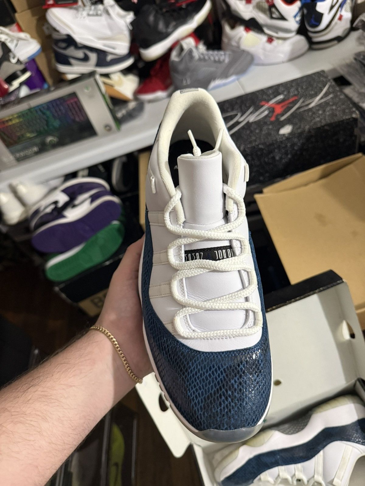 Jordan Brand Jordan retro 11 low navy snakeskin sz 11.5 Size US 11.5 / EU 44-45 - 2 Thumbnail