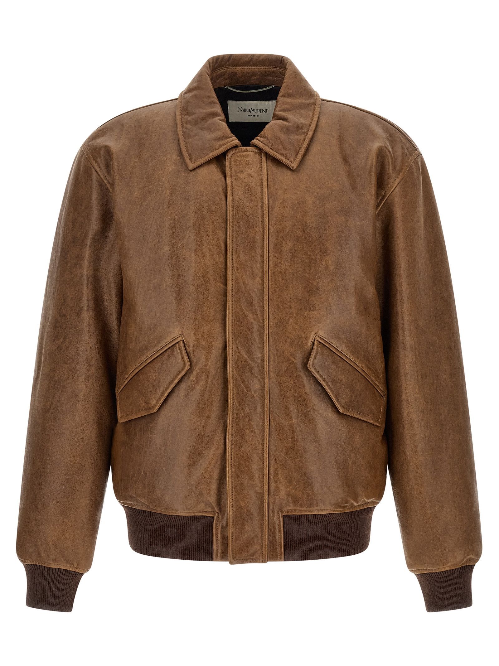 Saint Laurent Paris Vintage leather bomber jacket Size US L / EU 52-54 / 3 - 1 Thumbnail
