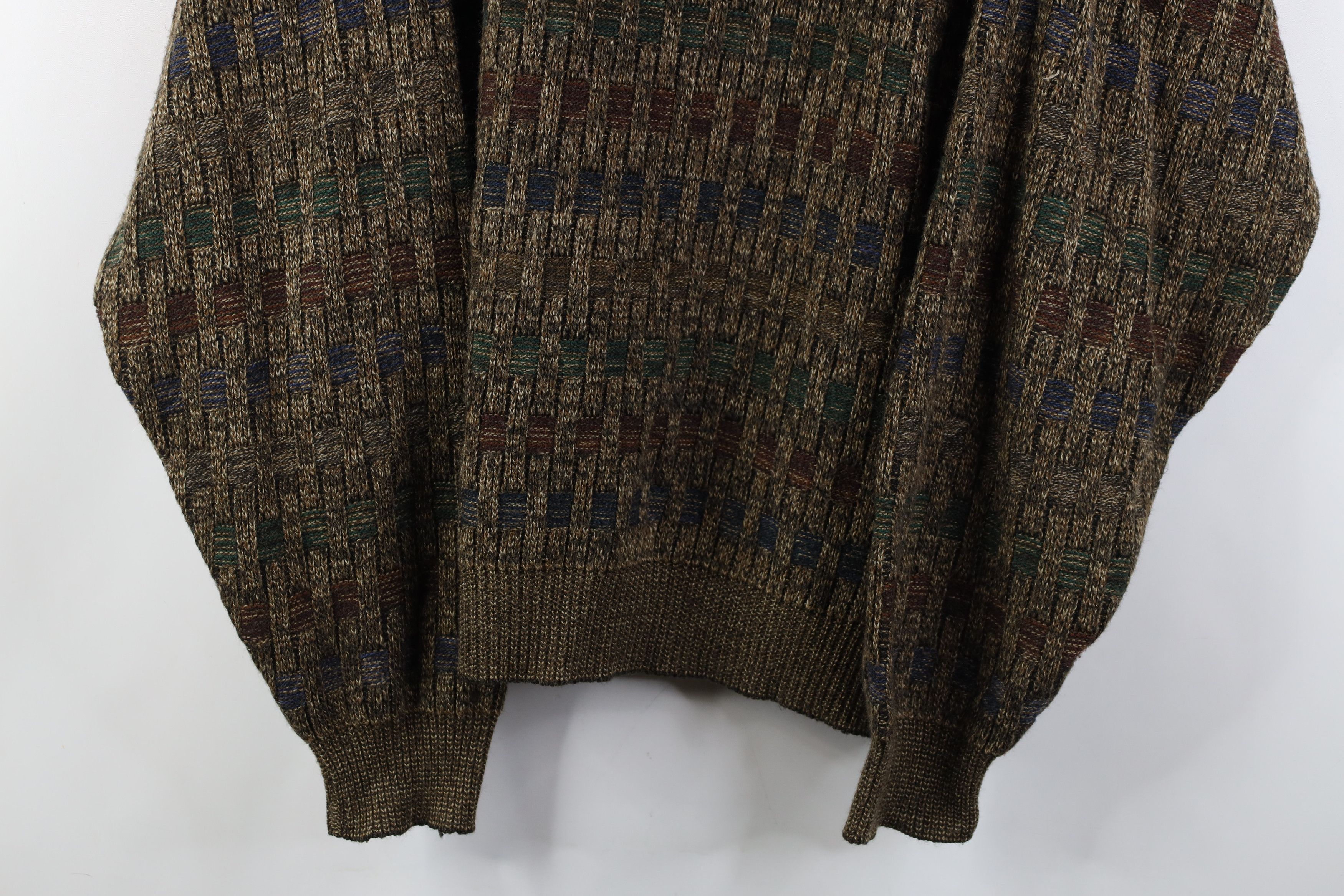 Vintage Vintage 90s Coogi Style Striped Knit Sweater Earth Tone Size US XL / EU 56 / 4 - 3 Thumbnail
