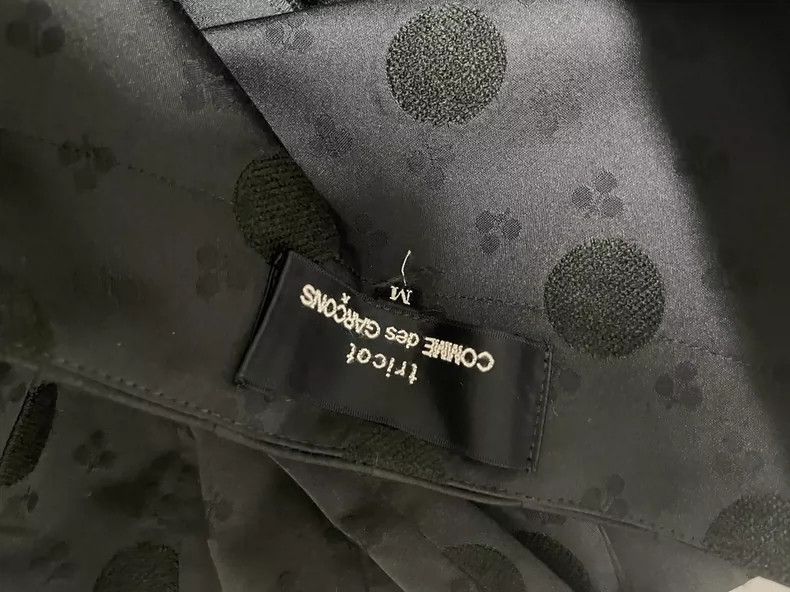 Comme des Garcons Comme Des Garcons size M Black polka-dot trefoil jacquard Size 24" / US 00 / IT 34 - 7 Thumbnail